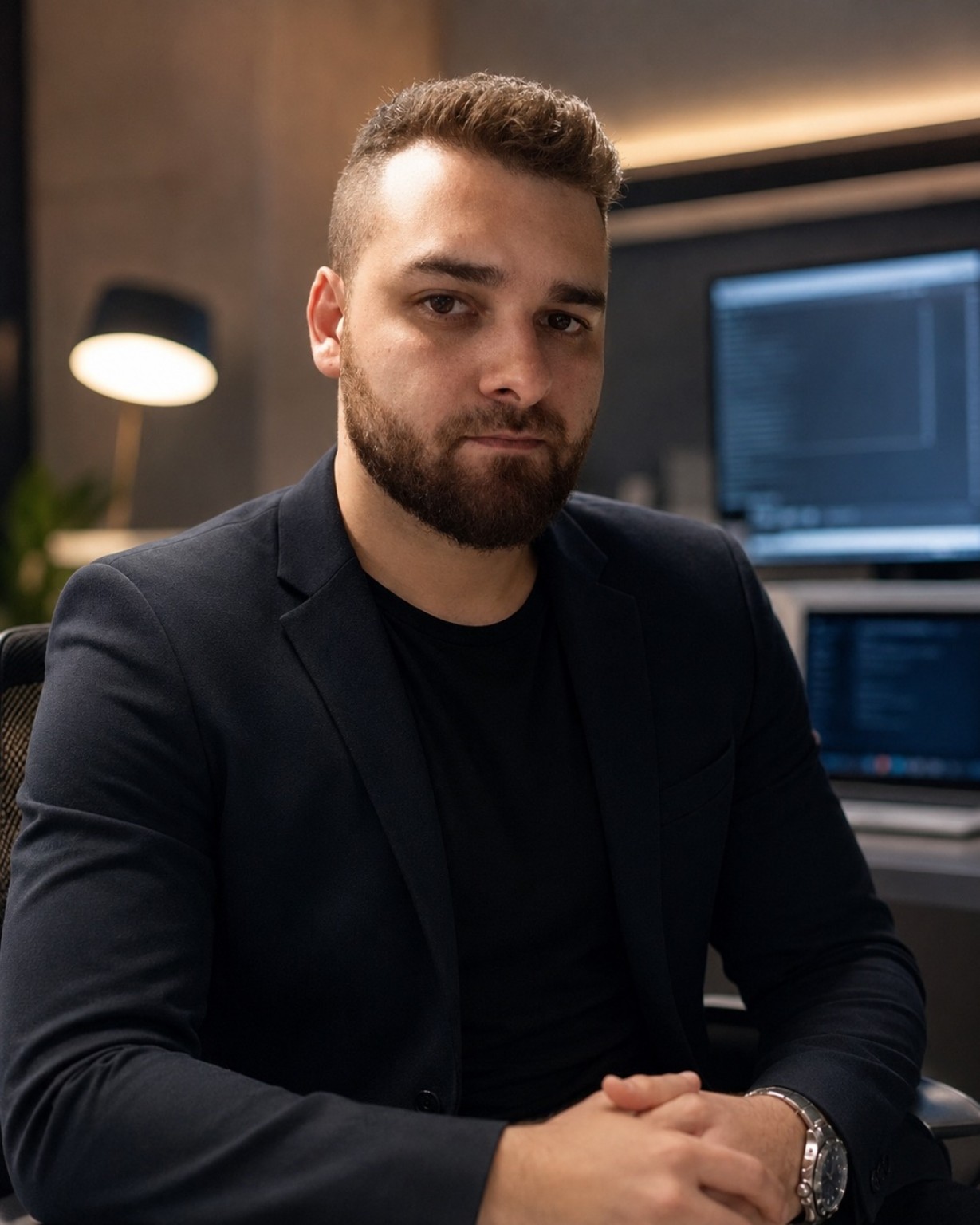 Ricardo Raposo, fundador da Vision Tech, em escritório de tecnologia